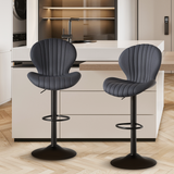 Ergonomic Modern Steady Swivel Leather Rebound Sponge Adjustable Height Outdoor Gym Bar Stool Iron Base