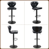 Steady Iron PU Leather Adjustable Hydraulic Eco-Friendly Water Resistant Bar Chair Modern Design Swivel Counter Height Kitchen (Set of 2)