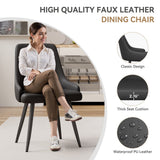 Contemporary Reclining Dining Chairs PU Leather Upholstered Eco-Friendly Waterproof Thick Cushion Home Office Apartment (Set of 2)