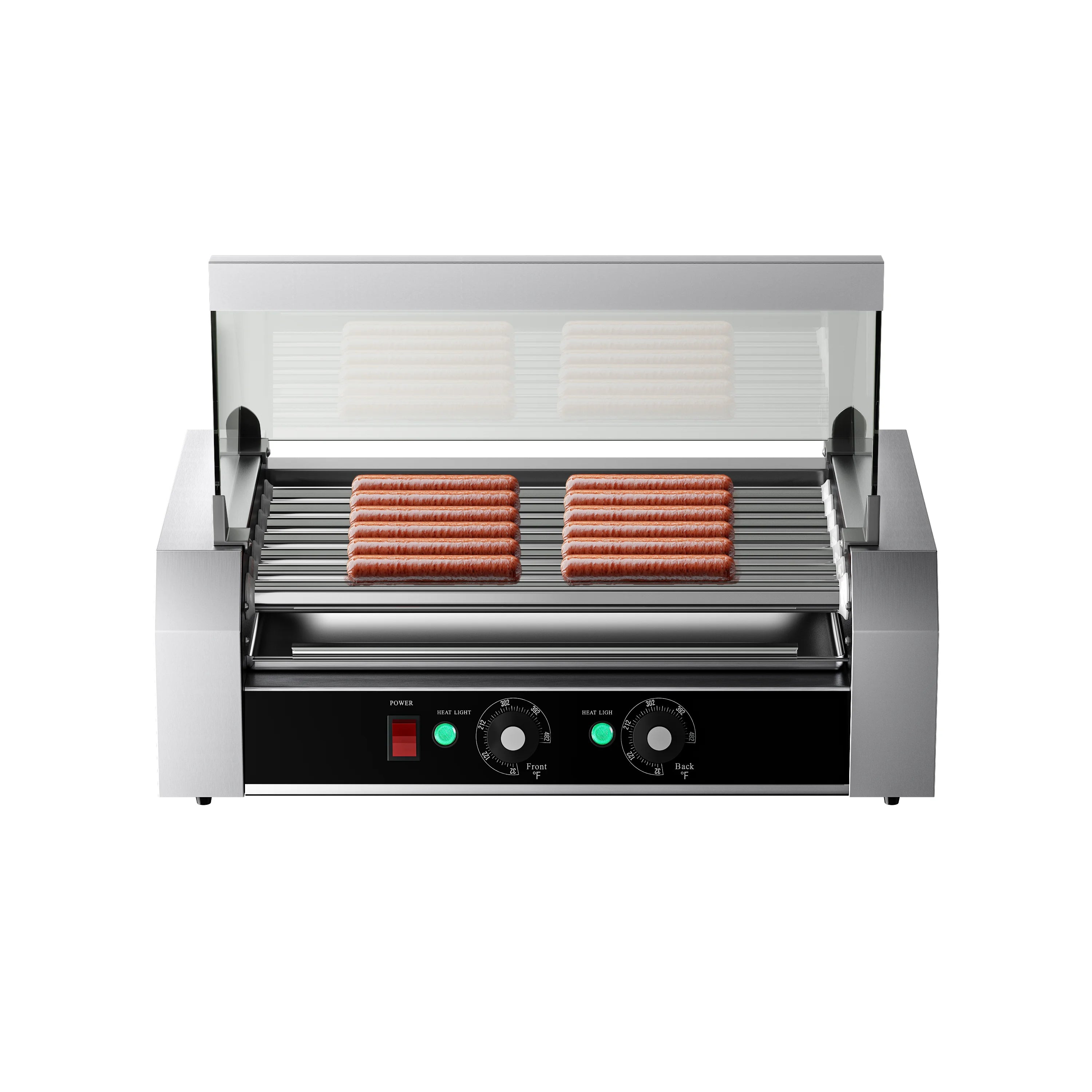 Hot Dog Roller Machine Dual Temperature Control for Commercial and Household Use,7 Non-Stick Roller - view 2