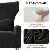 Modern Handmade Convertible Accent Chairs Upholstered Velvet Fabric Reading Chair Mid Century Arm Chair Comfy Armchair