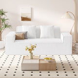 Modern Square Chenille Extendable Convertible Sofa Bed Set 2-3 Seater Non-Assembly Removable Pillows High Capacity Sponge Living