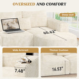 Boneless Convertible Modular Sectional Sofa Set Sponge Filled L-Shaped Chaise Lounge Bed Ottoman Modern Design Massage School