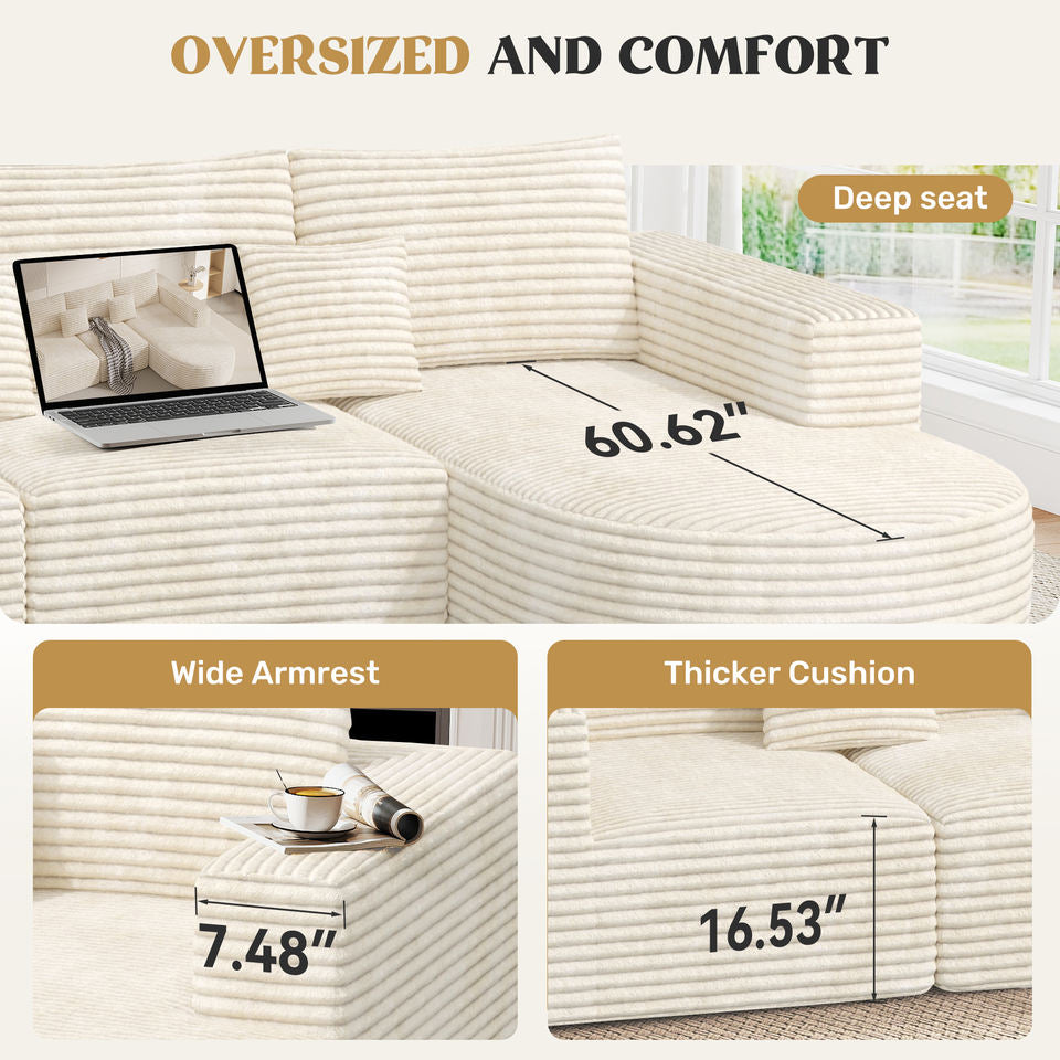 Boneless Convertible Modular Sectional Sofa Set Sponge Filled L-Shaped Chaise Lounge Bed Ottoman Modern Design Massage School