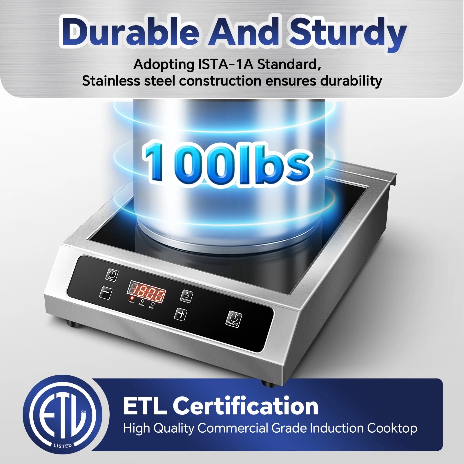 Commercial Induction Cooktop,3500W Induction Burner with Sensor Touch and LCD Screen,ETL-Certified Single Elec - view 5