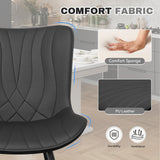 PU Leather Upholstered Soft Comfy Dining Chair-Modern Armless Side Chair Sturdy Metal Legs Commercial Use Eco-Friendly Outdoor (Set of 2)