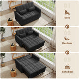 3-in-1 Convertible Modern Sofa Bed Sleeper Couch Storage Portable 5-Level Adjustable Backrest Living Room Home Dining Hotel