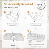 Boneless Convertible Modular Sectional Sofa Set Sponge Filled L-Shaped Chaise Lounge Bed Ottoman Modern Design Massage School