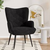 Mid Century Modern Velvet Convertible Accent Chair Durable Tufted Button Wing Back Metal Legs Living Room Home Apartment Dining