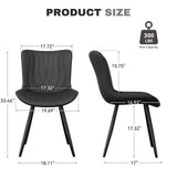 PU Leather Upholstered Soft Comfy Dining Chair-Modern Armless Side Chair Sturdy Metal Legs Commercial Use Eco-Friendly Outdoor (Set of 2)