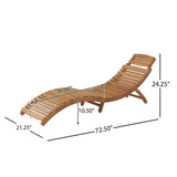 Lahaina Wood Foldable Patio Chaise Lounger