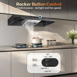 Range Hood 36 Inch Under Cabinet, Stainless Steel Kitchen Vent Hood 280CFM, Built-in Kitchen Stove Hood W/Rocker Button Control