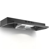 Range Hood 36 Inch Under Cabinet, Stainless Steel Kitchen Vent Hood 280CFM, Built-in Kitchen Stove Hood W/Rocker Button Control