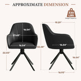 Modern PU Leather Reclining Swivel Dining Chair with Ergonomic Design and Robust Metal Legs for Dining Room & Office (Set of 2)