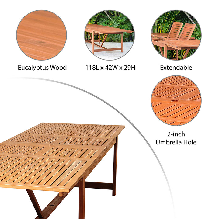 Amazonia Eucalyptus Patio Dining Table - 79-in L x 42-in W