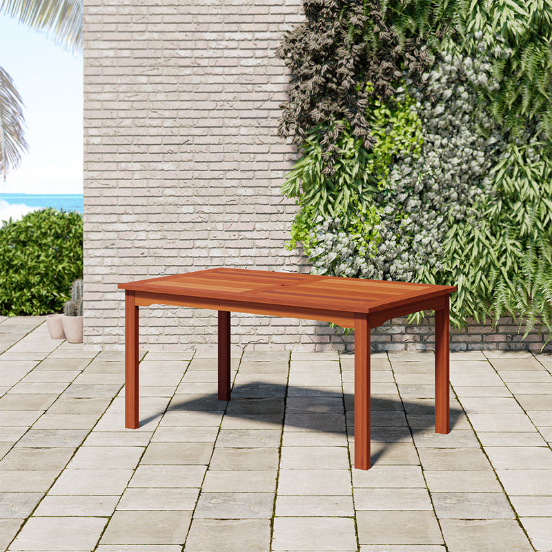 Amazonia Eucalyptus Patio Dining Table - 59-in L x 35-in W