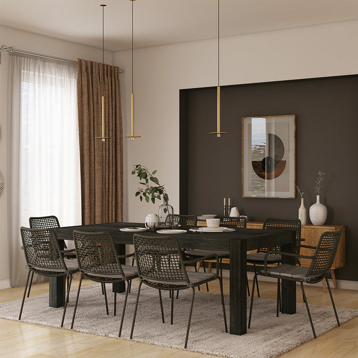 Midtown Concept Weathered 9-Piece Dining Table Set - Dark Grey