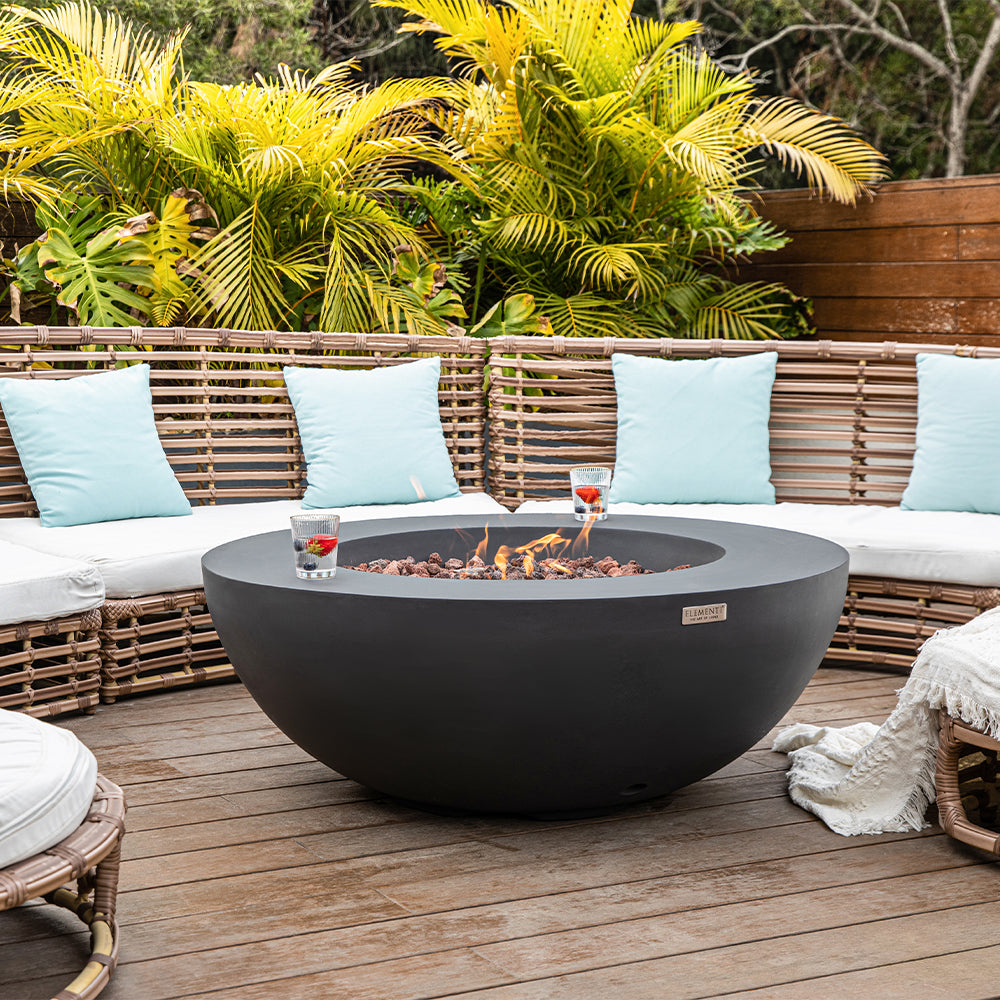 Lunar Outdoor Dark Grey Fire Bowl - Select Fuel Type