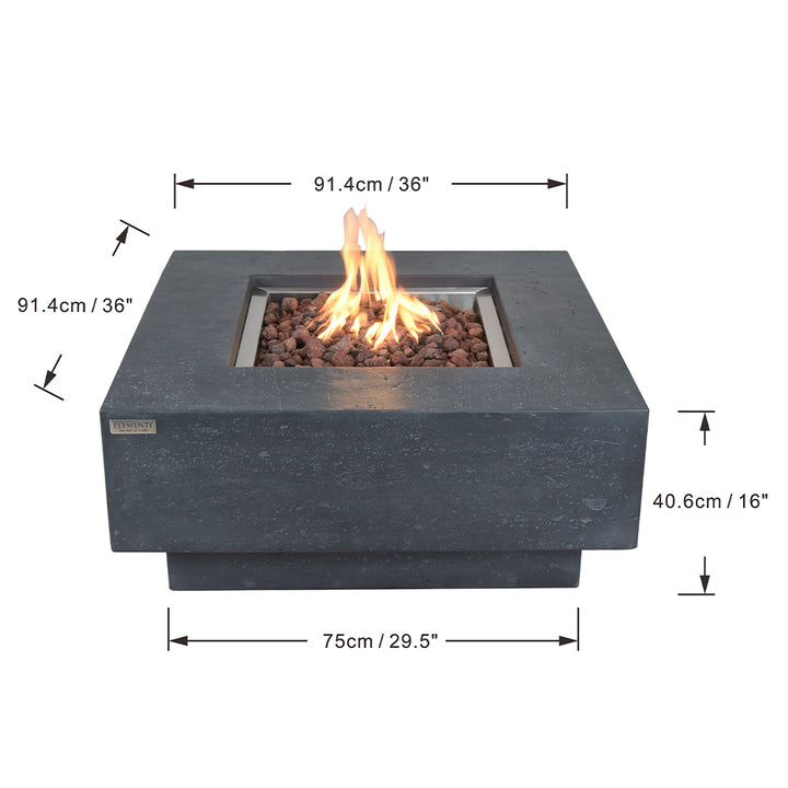 Manhattan Outdoor Dark Grey Fire Pit Table - Select Fuel Type