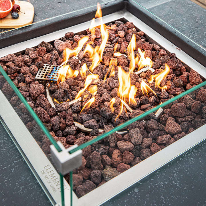 Manhattan Outdoor Dark Grey Fire Pit Table - Select Fuel Type