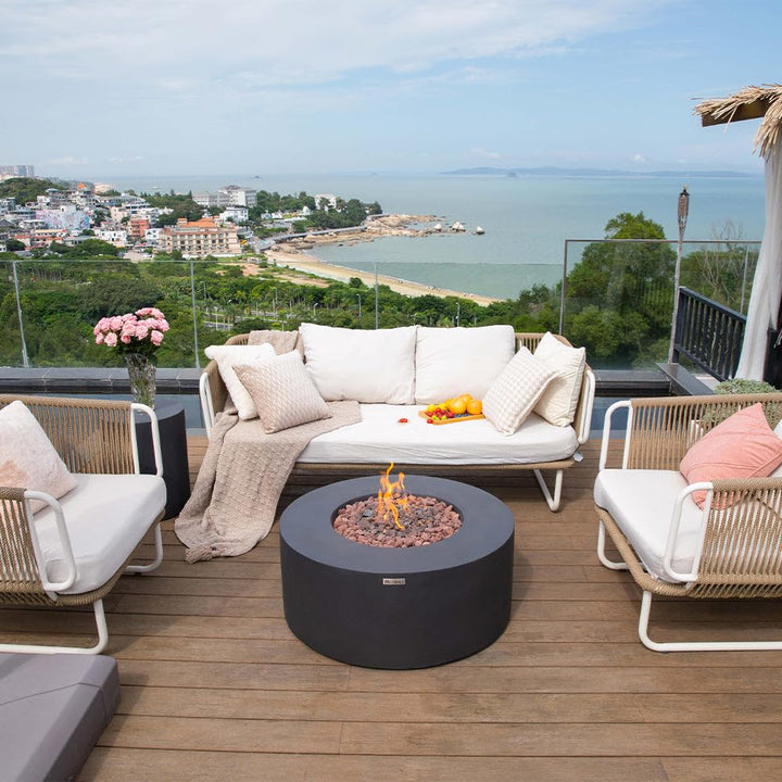 Venice Outdoor Firepit Table - 34 Inches - Select Fuel Type