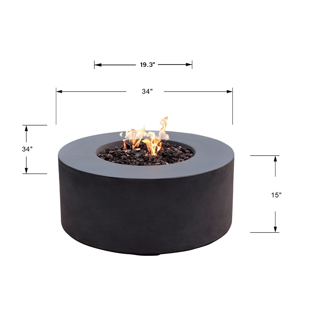 Venice Outdoor Firepit Table - 34 Inches - Select Fuel Type