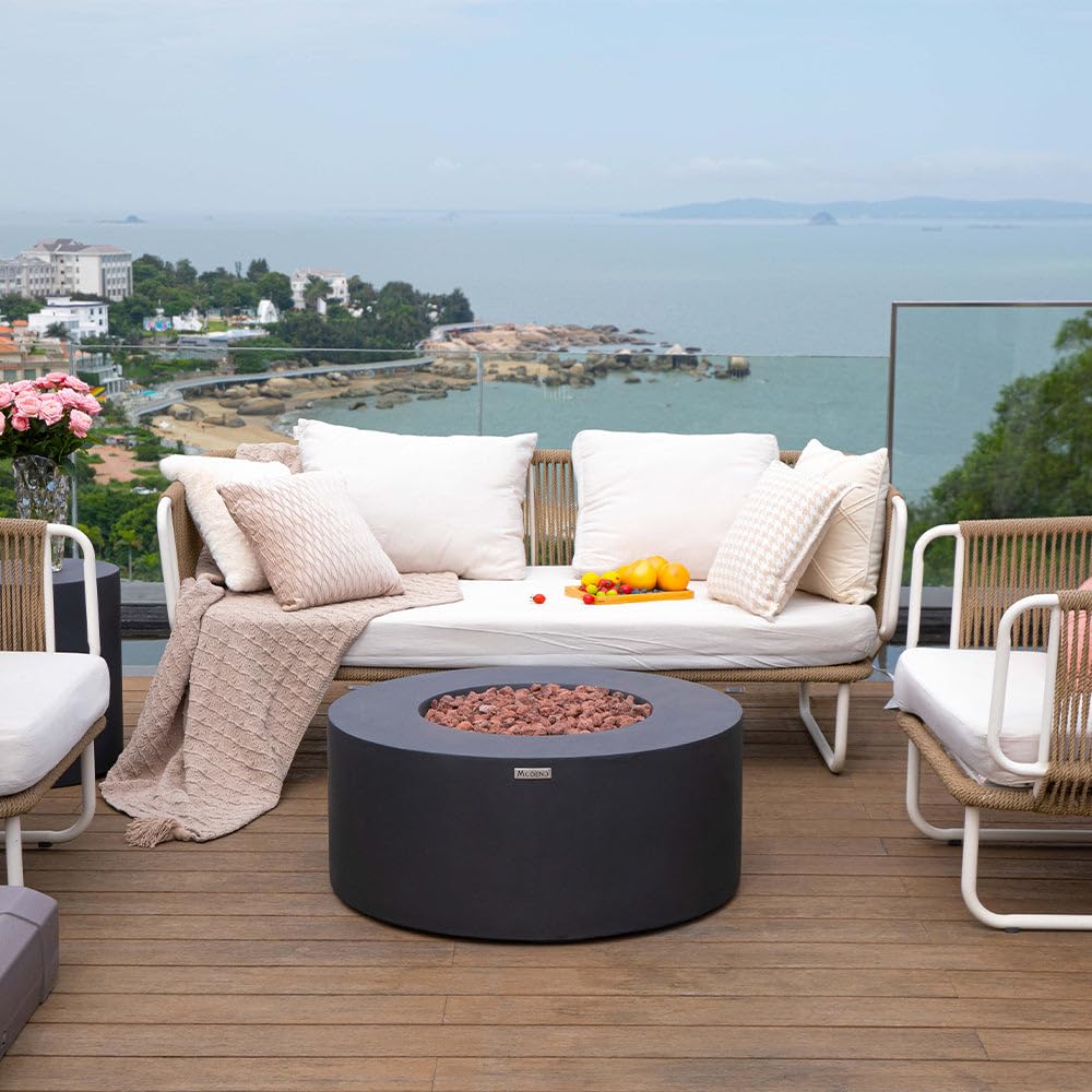 Venice Outdoor Firepit Table - 34 Inches - Select Fuel Type
