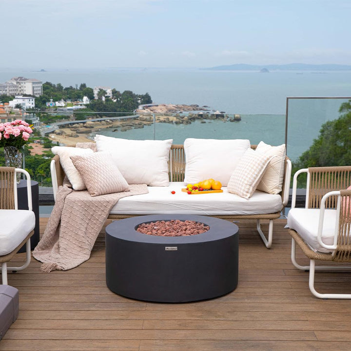 Venice Outdoor Firepit Table - 34 Inches - Select Fuel Type