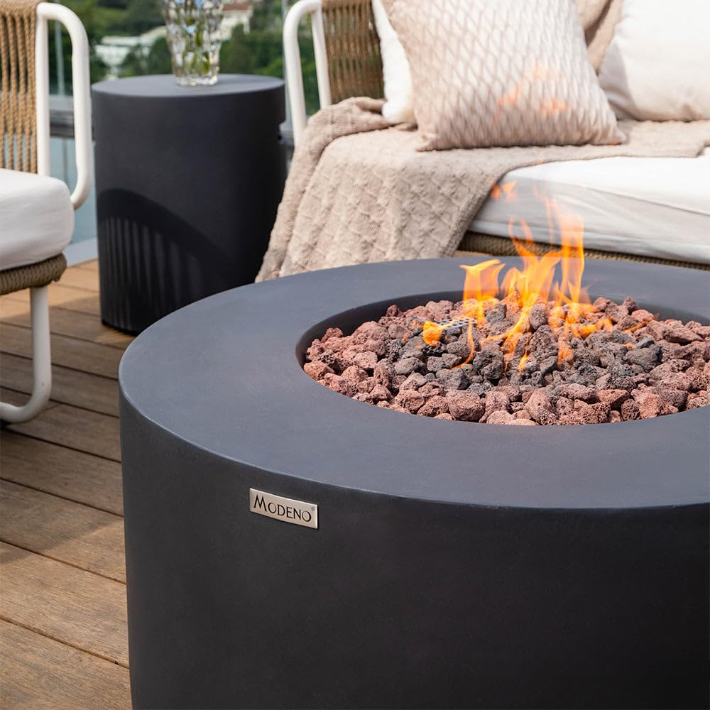 Venice Outdoor Firepit Table - 34 Inches - Select Fuel Type
