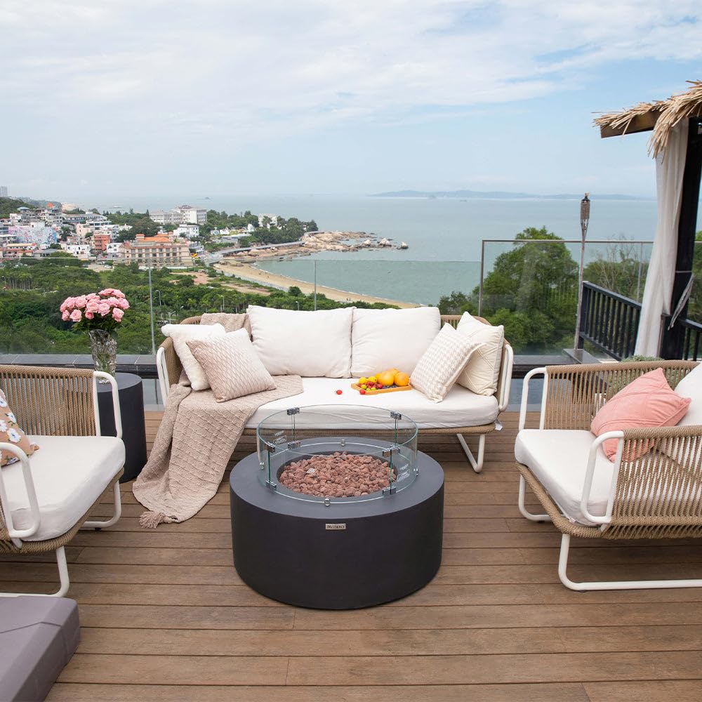 Venice Outdoor Firepit Table - 34 Inches - Select Fuel Type