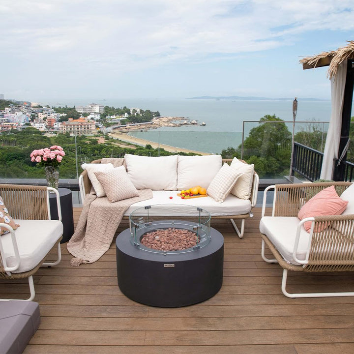 Venice Outdoor Firepit Table - 34 Inches - Select Fuel Type