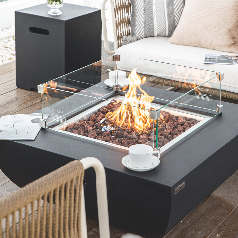 Aurora Outdoor Firepit Table - 34 Inches - Select Fuel Type