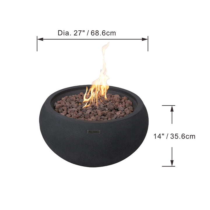 York Outdoor Firepit Table - 27 Inches - Select Fuel Type