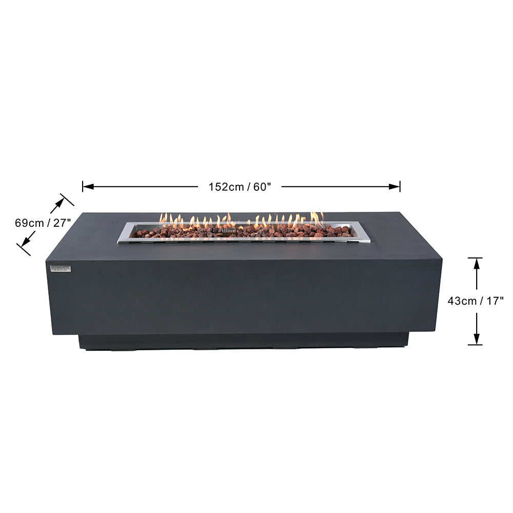 Granville Outdoor Dark Grey Fire Pit Table - Select Fuel Type