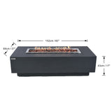 Granville Outdoor Dark Grey Fire Pit Table - Select Fuel Type