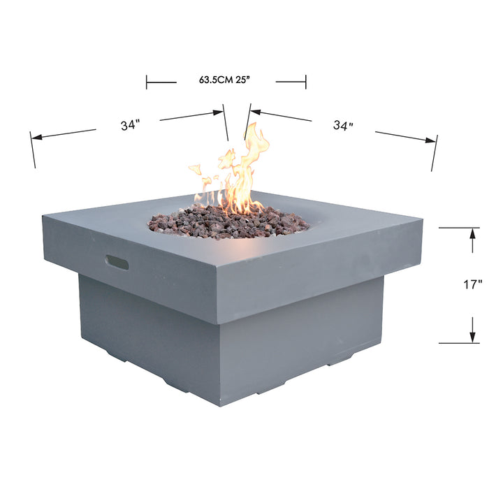 Brandford Outdoor Firepit Table - 34 Inches - Select Fuel Type