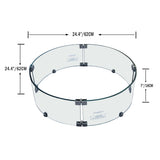 Elementi Outdoor Manchester Fire Pit Round Tempered Glass Wind Screen Firepit Accessories