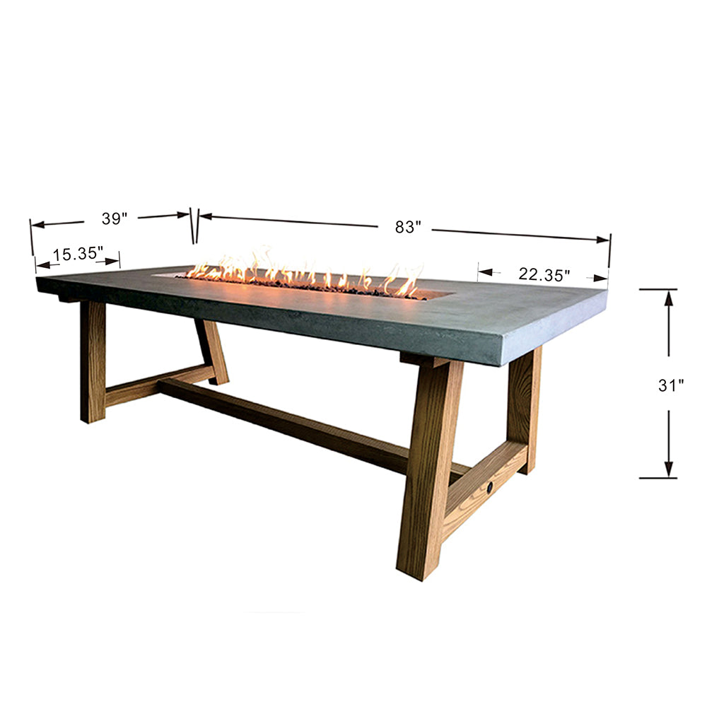 Workshop Outdoor Fire Pit Dining Table - Select Fuel Type