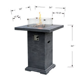 Montreal Outdoor Firepit Table - 34 Inches - Liquid Propane
