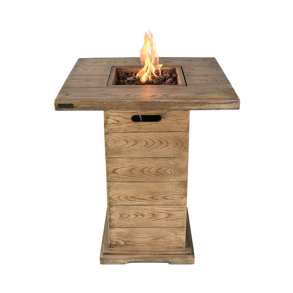 Rova Outdoor Reinforced Concrete Bar Height Firepit Table - 34 Inch - Liquid Propane