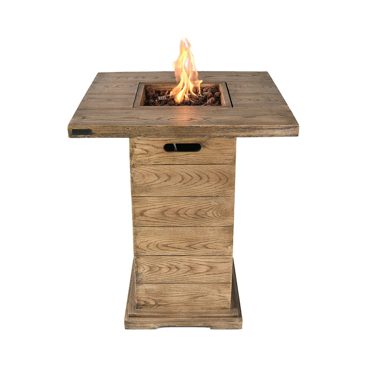 Rova Outdoor Reinforced Concrete Bar Height Firepit Table - 34 Inch - Liquid Propane