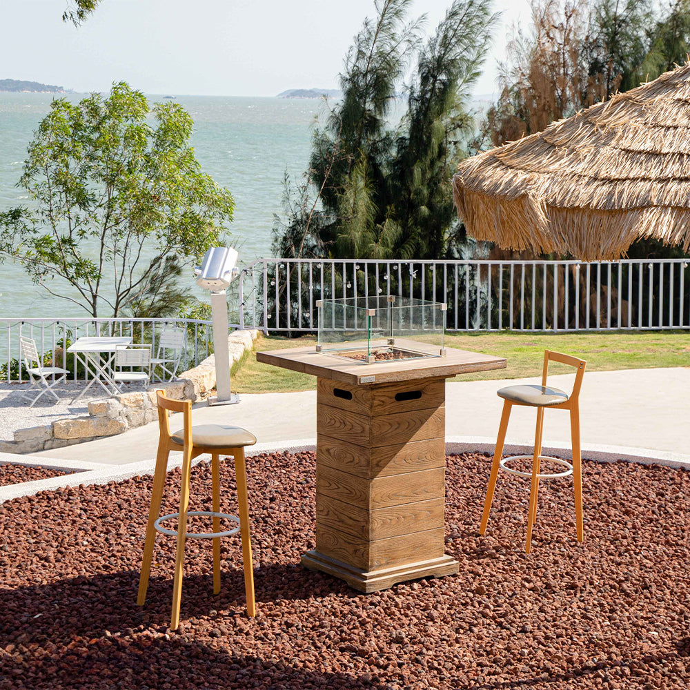 Rova Outdoor Reinforced Concrete Bar Height Firepit Table - 34 Inch - Liquid Propane - view 5