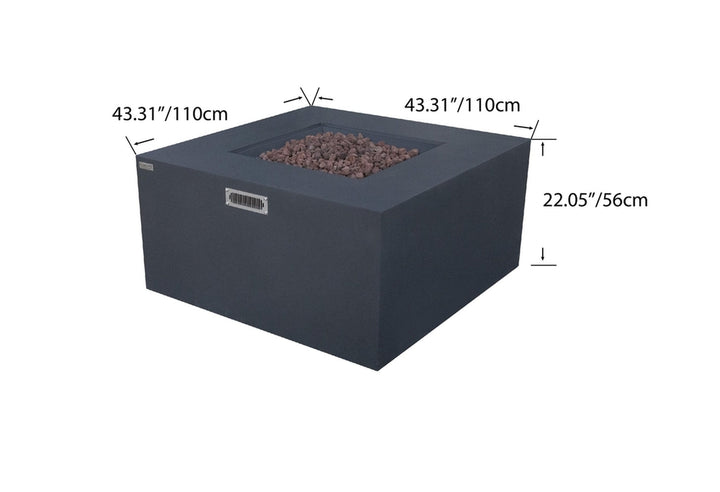 Elementi Rocky Propane Fire Pit, 43 x 43 Inches
