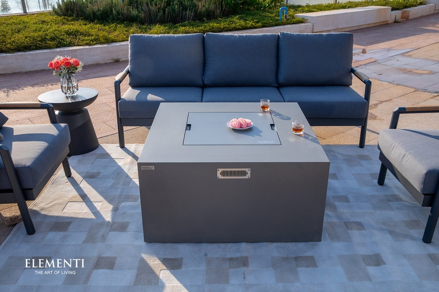 Sol Living Rocky Propane Fire Pit, 43 x 43 Inches