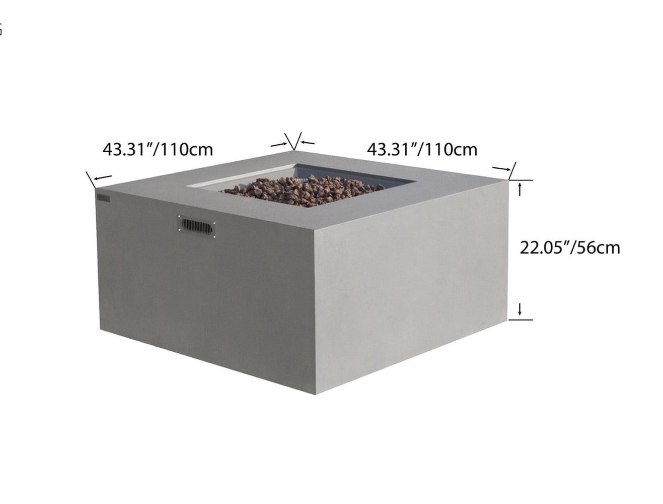 Sol Living Rocky Propane Fire Pit, 43 x 43 Inches