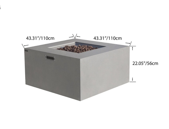Elementi Rocky Propane Fire Pit, 43 x 43 Inches