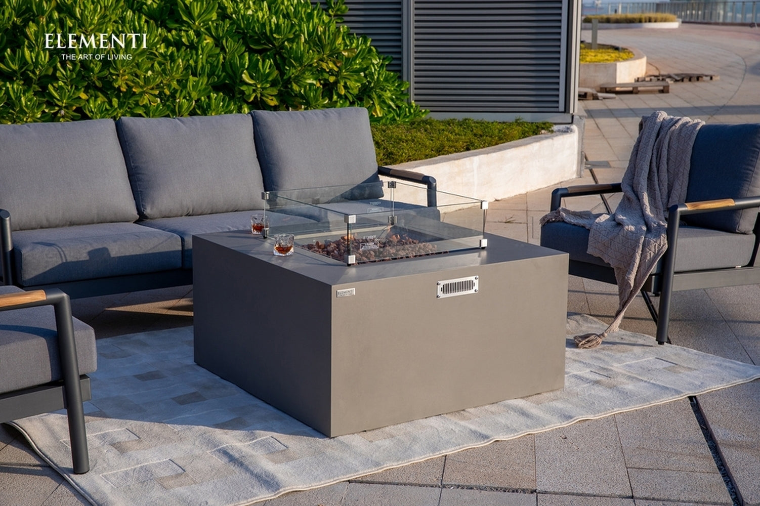 Sol Living Rocky Propane Fire Pit, 43 x 43 Inches