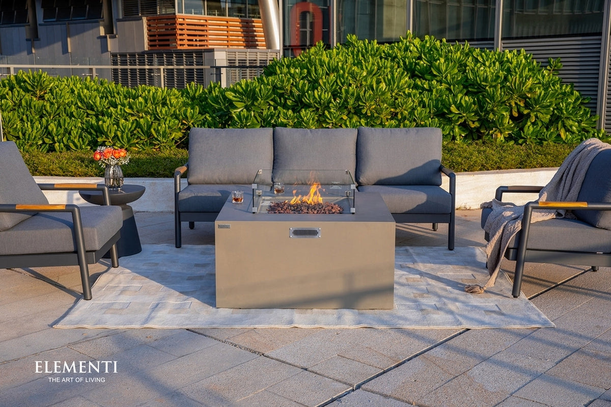Sol Living Rocky Propane Fire Pit, 43 x 43 Inches