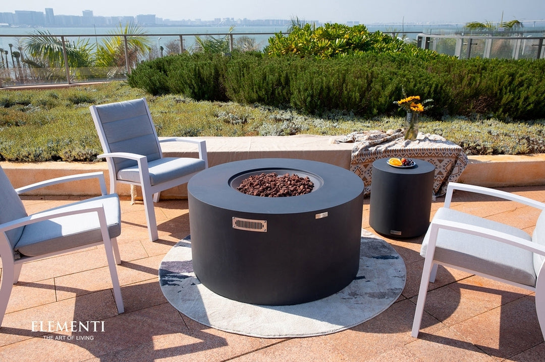 Elementi Pacaya Propane Fire Pit Light Grey, 43 x 43 Inches