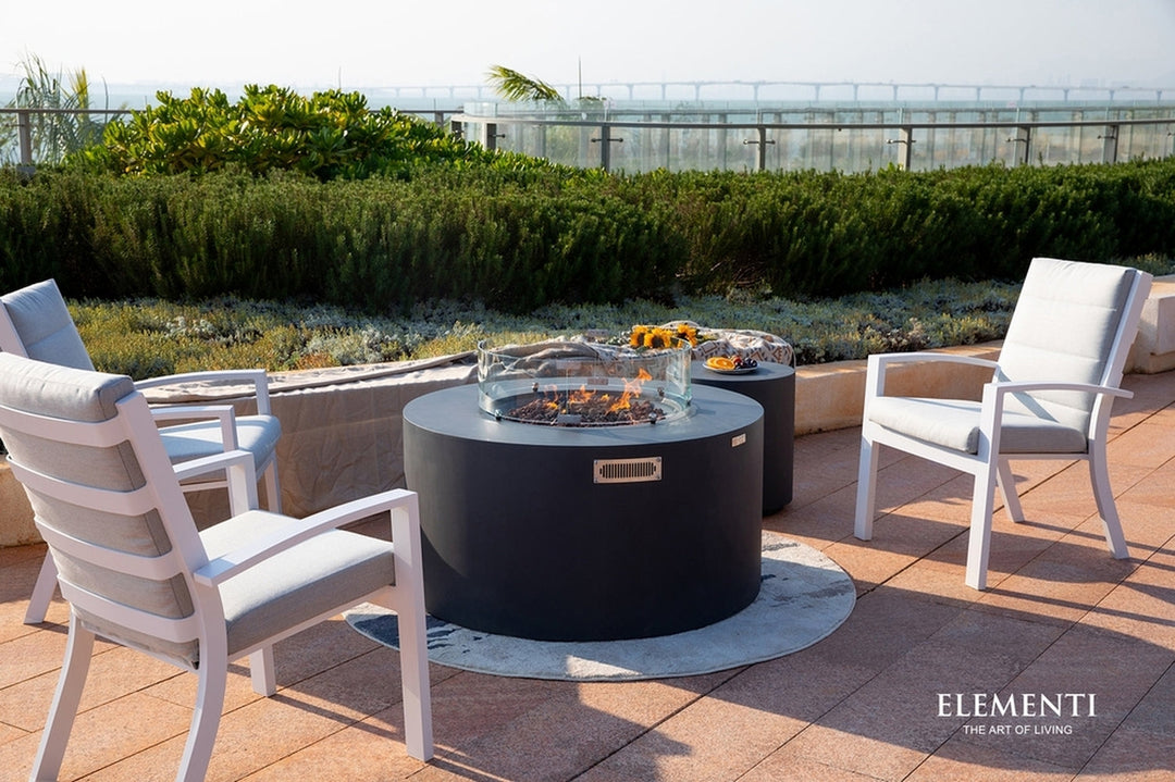 Elementi Pacaya Propane Fire Pit Light Grey, 43 x 43 Inches